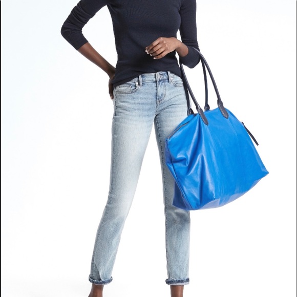 Banana Republic Large Italian LeatherWeekender Tote Bag